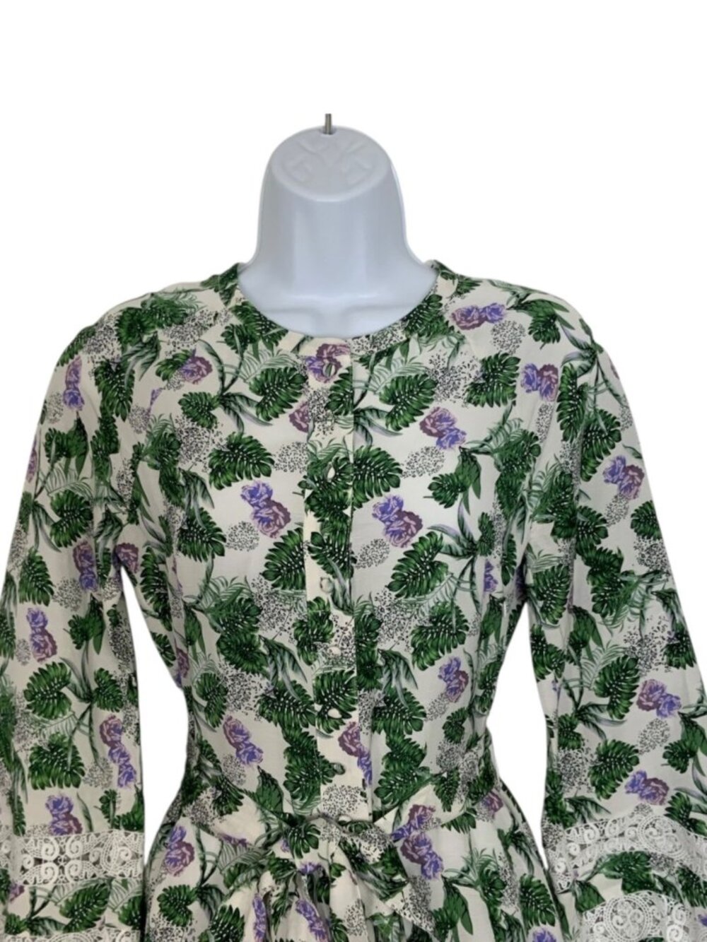 Maje Roman Floral Print Woven Mini Dress 36 US 4 Linen Blend - Picture 10 of 16
